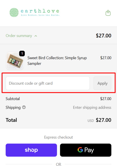 Where to enter Earthlove promo code How to use Earthlove promo code