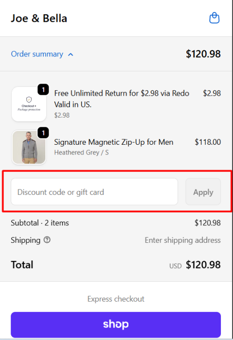 Where to enter Joe & Bella promo code How to use Joe & Bella promo code