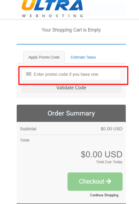 Where to enter Ultra Web Hosting promo code How to use Ultra Web Hosting promo code