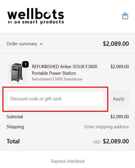 Where to enter Wellbots promo code How to use Wellbots promo code