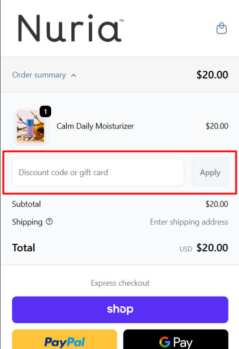 How to use Nuria Beauty promo code