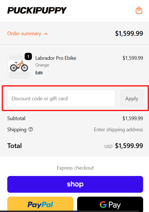 Where to enter PUCKIPUPPY promo code How to use PUCKIPUPPY promo code