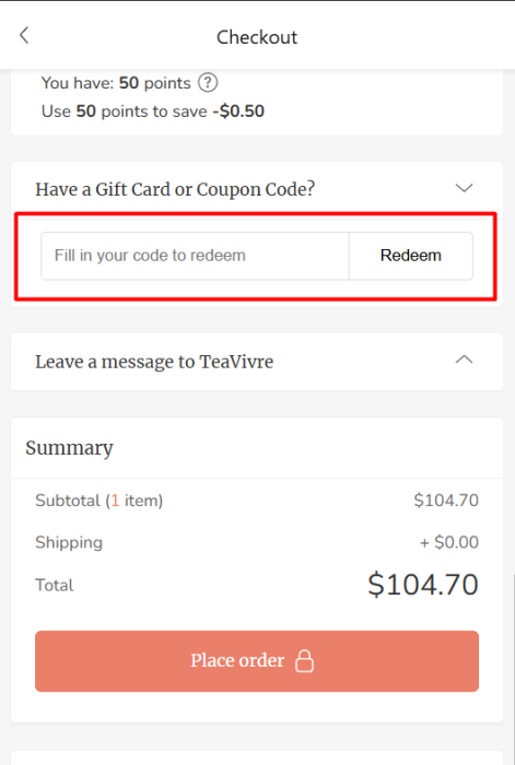 How to use TeaVivre promo code