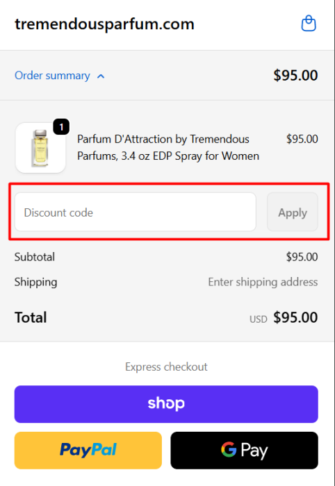 How to use Tremendous Parfum promo code