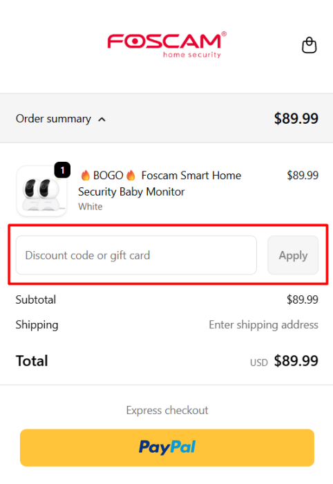How to use Foscam US promo code