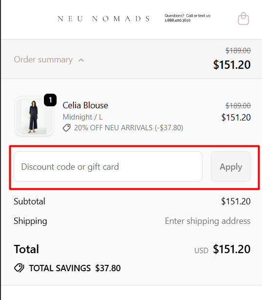 How to use Neu Nomads promo code