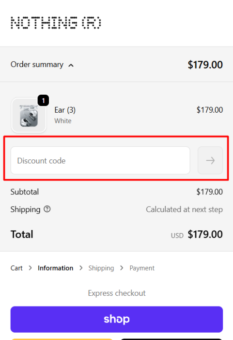 How to use Nothing US promo code