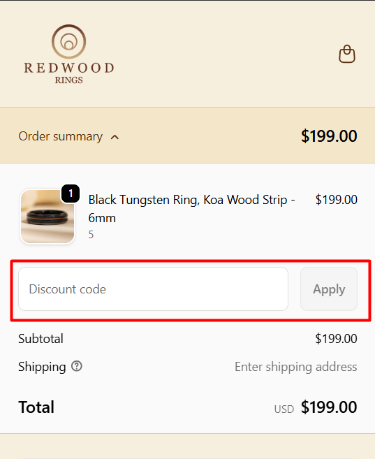 Where to enter Redwood Rings promo code How to use Redwood Rings promo code