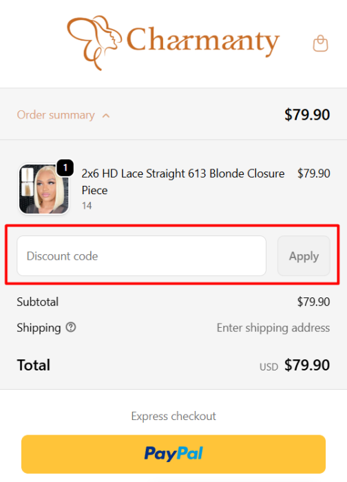 How to use Charmanty Hair promo code