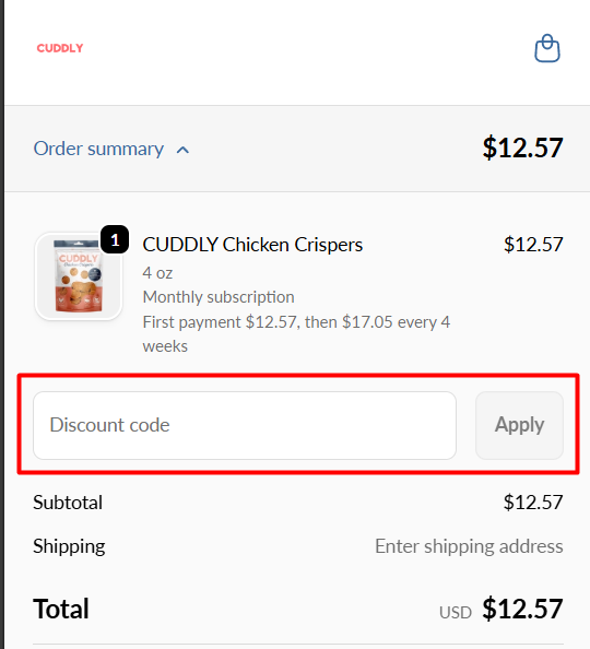 How to use CUDDLY Shop promo code