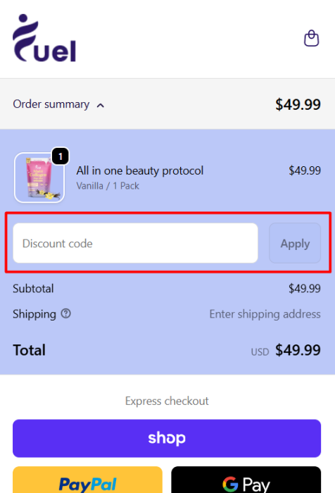 How to use Fuel Nutrition promo code