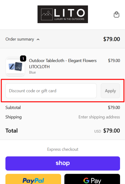 How to use LITO promo code
