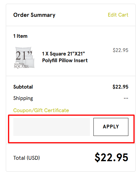 How to use Pillow Decor promo code