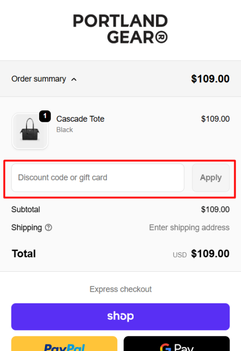 How to use Portland Gear promo code
