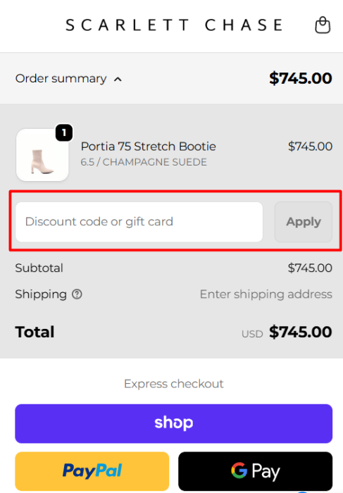 How to use Scarlett Chase promo code