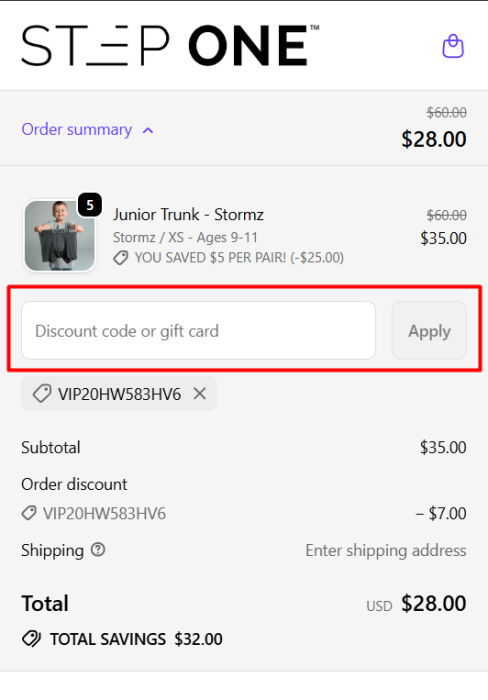 How to use Step One USA promo code