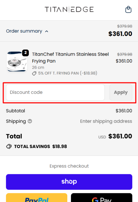 How to use TitanEdge promo code