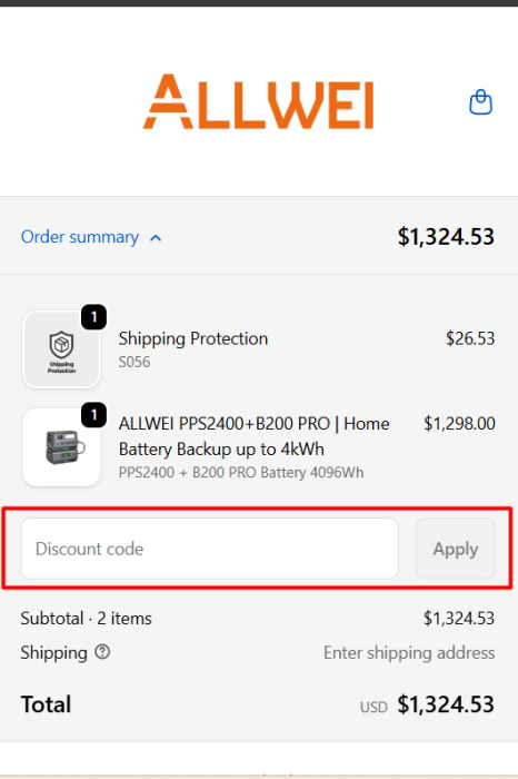 How to use ALLWEI promo code