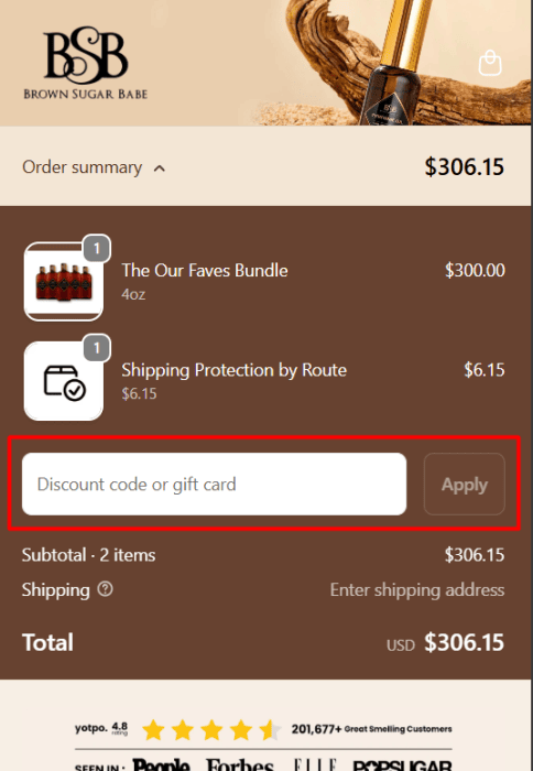 How to use Brown Sugar Babe promo code