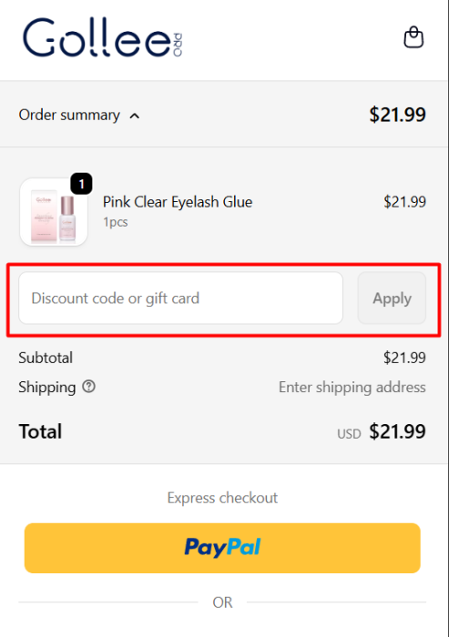 How to use Gollee promo code