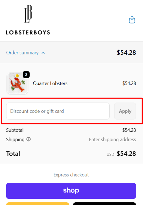 How to use Lobster Boys promo code