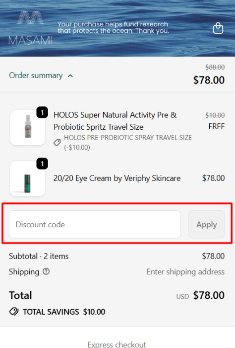 Where to enter Masami promo code How to use Masami promo code