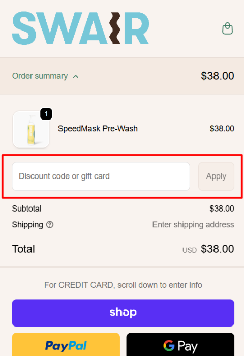 How to use SWAIR promo code