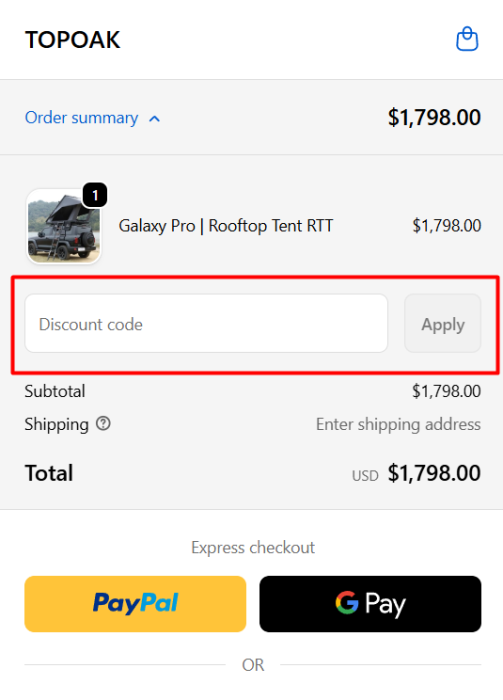How to use TopOak promo code