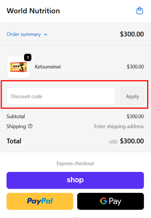 How to use World Nutrition promo code