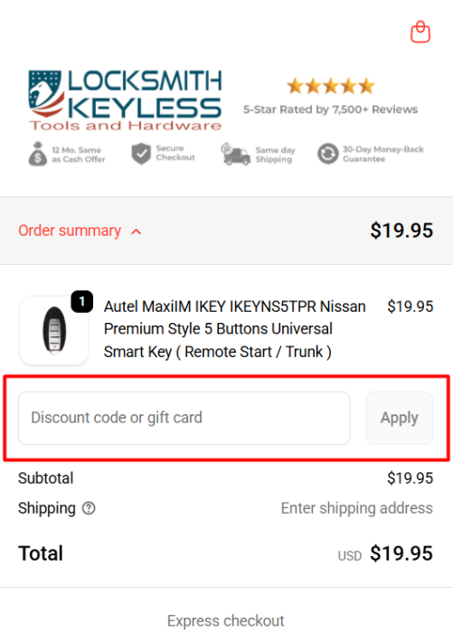 How to use Locksmith Keyless promo code