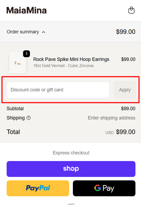 Where to enter MaiaMina promo code How to use MaiaMina promo code