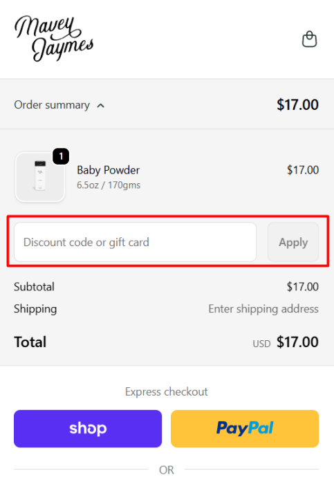 How to use Mavey Jaymes promo code