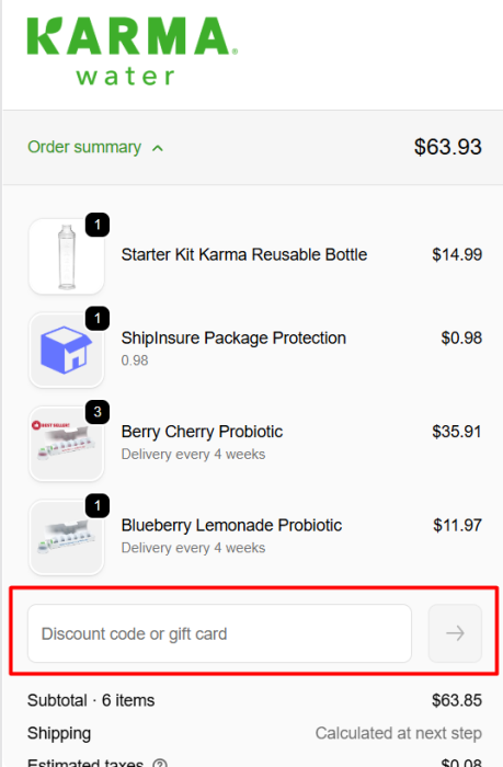 How to use Drink Karma promo code