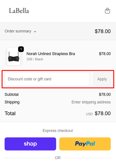 How to use LaBella Intimates promo code