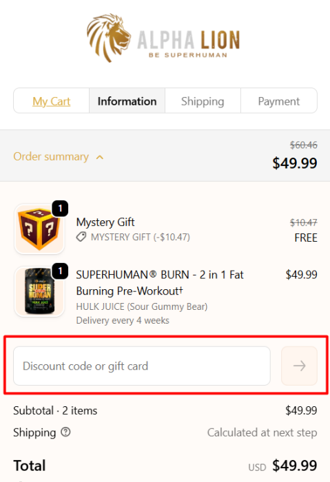 How to use Alpha Lion promo code