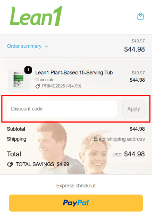 How to use Lean1 promo code