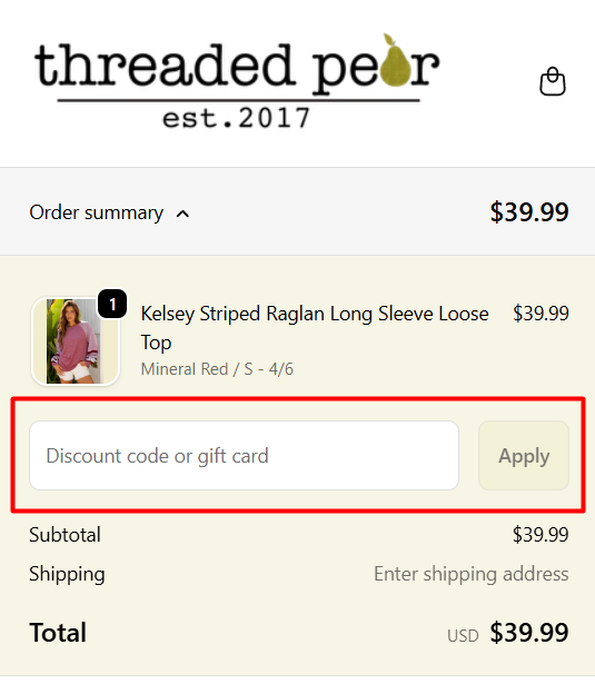 How to use Threaded Pear promo code