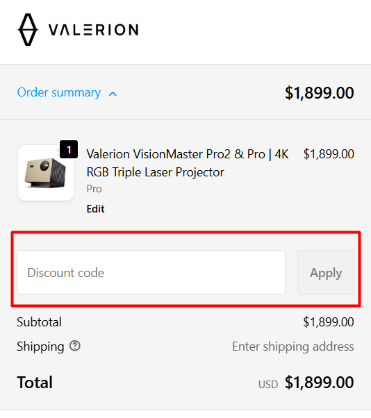 How to use Valerion promo code