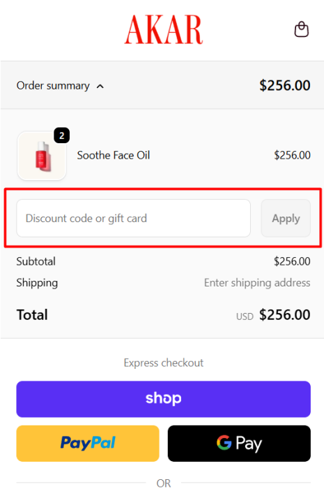 How to use AKAR Skin promo code