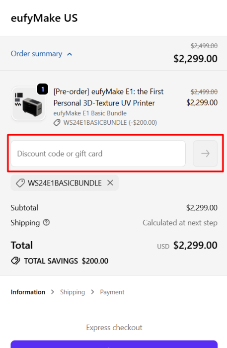 Where to enter EufyMake promo code How to use EufyMake promo code