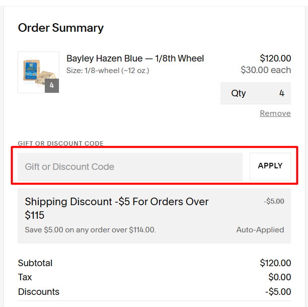 How to use Jasper Hill Farm promo code