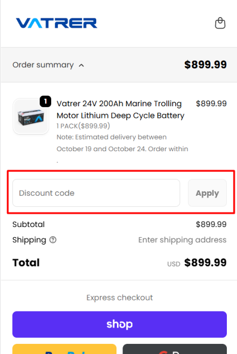 How to use Vatrer promo code