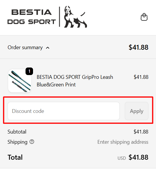 Where to enter Bestia Dog Sport promo code How to use Bestia Dog Sport promo code