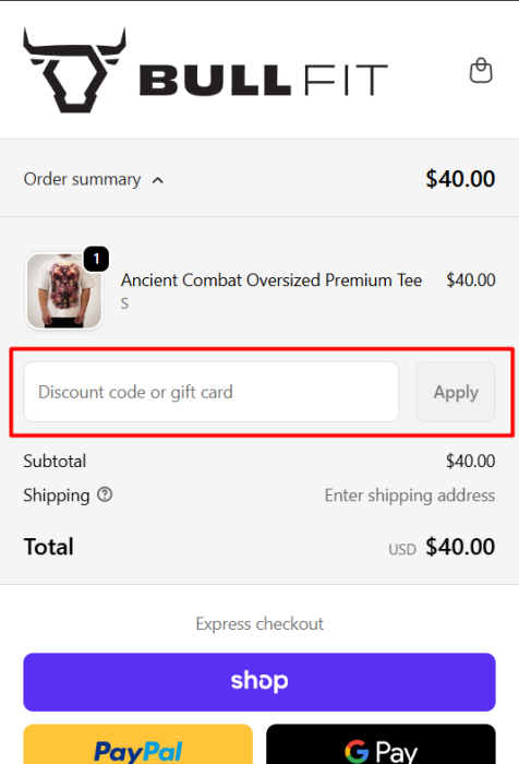 How to use BullFit promo code
