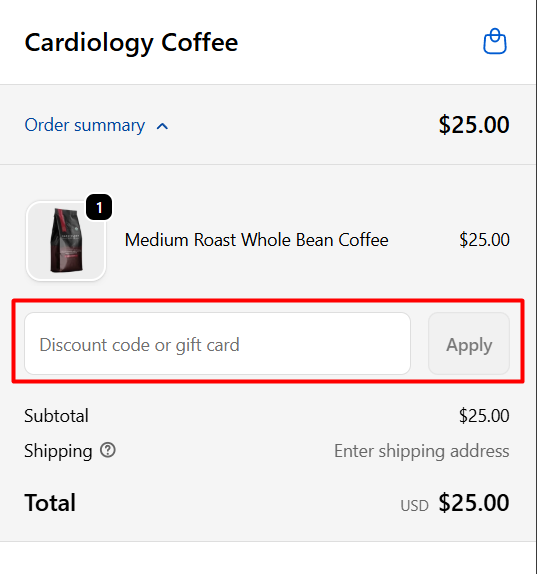 How to use Cardiology Coffee promo code