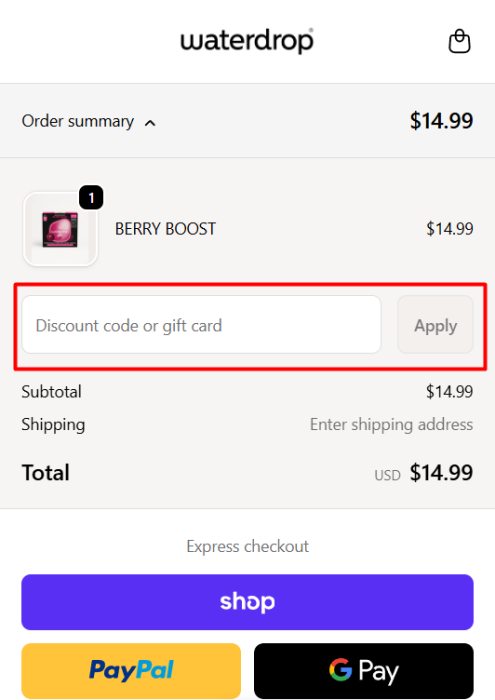 How to use Waterdrop promo code