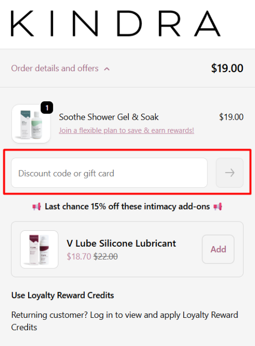 How to use Kindra promo code