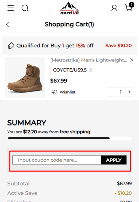 How to use NORTIV8 promo code