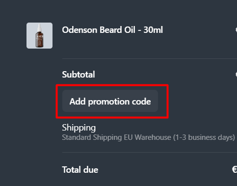 Where to enter Odenson promo code How to use Odenson promo code