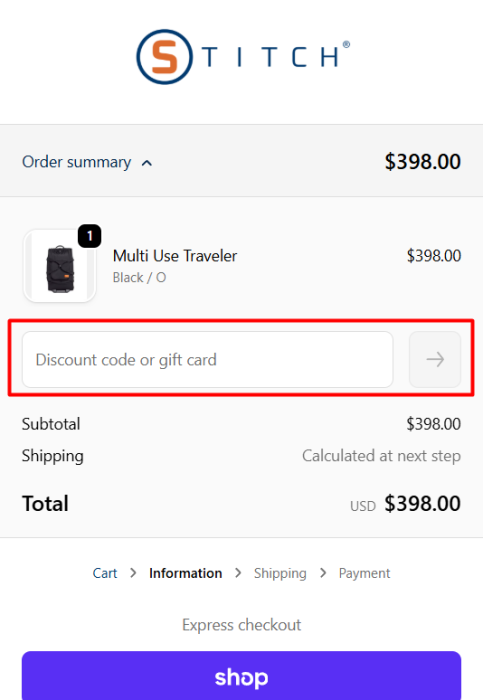 How to use Stitch Golf promo code